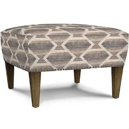 Square Ottoman with Medium Oiled Bronze Nail Head